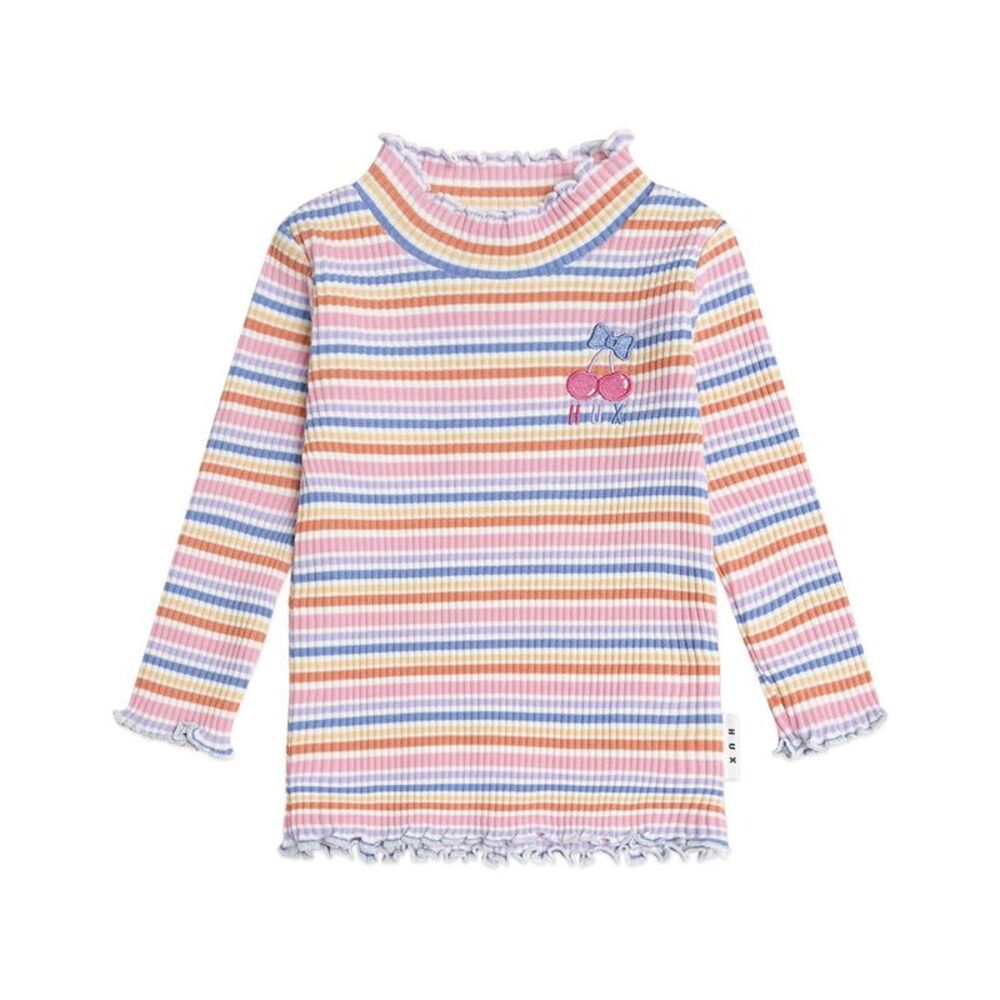 Huxbaby Girls  Rainbow Rib Skivvy Top, Multi